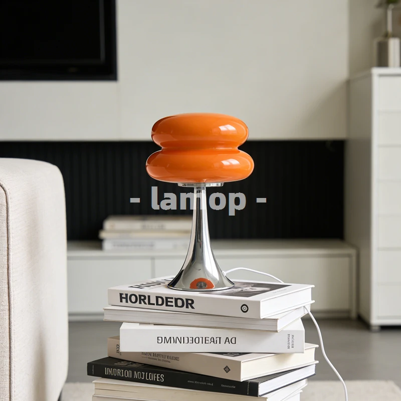 Minimalist Nordic‑style bedroom desktop table lamp wire ambient light cream‑colored high‑end look for bedside