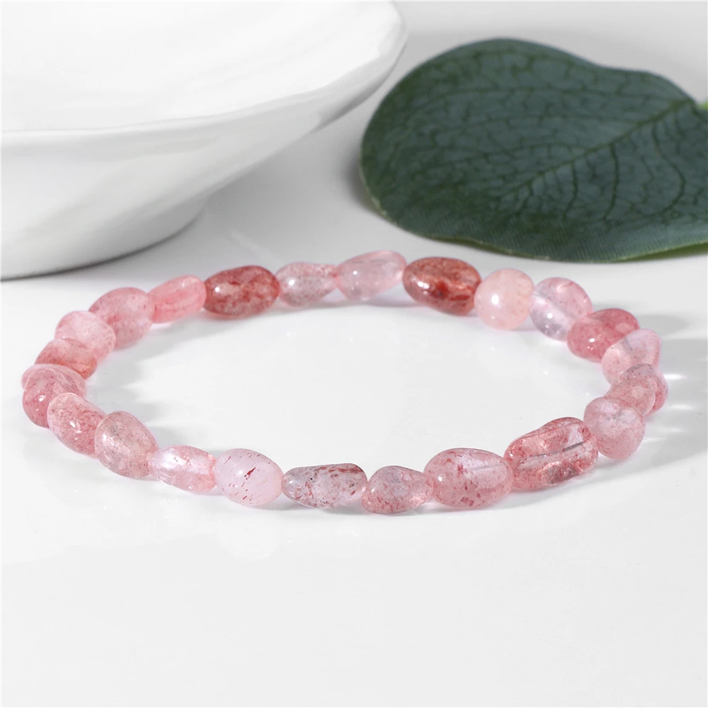 Irregular Strawberry Quartzs Bracelets For Women Apatite Rutilated Quartzs Citrines Natural Stone Beads Bracelet Men Jewelry