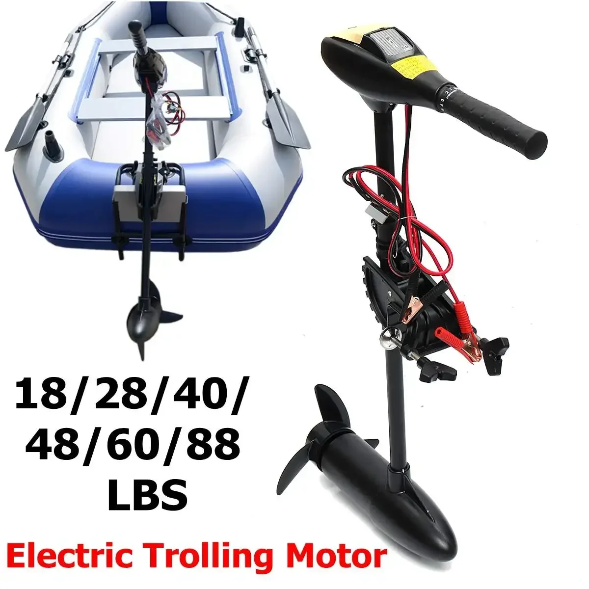 DC 12V 18/50LBS Electric Trolling Motor Inflatable Boat Outboard Engine Paddle Inflatable Boat Accessories