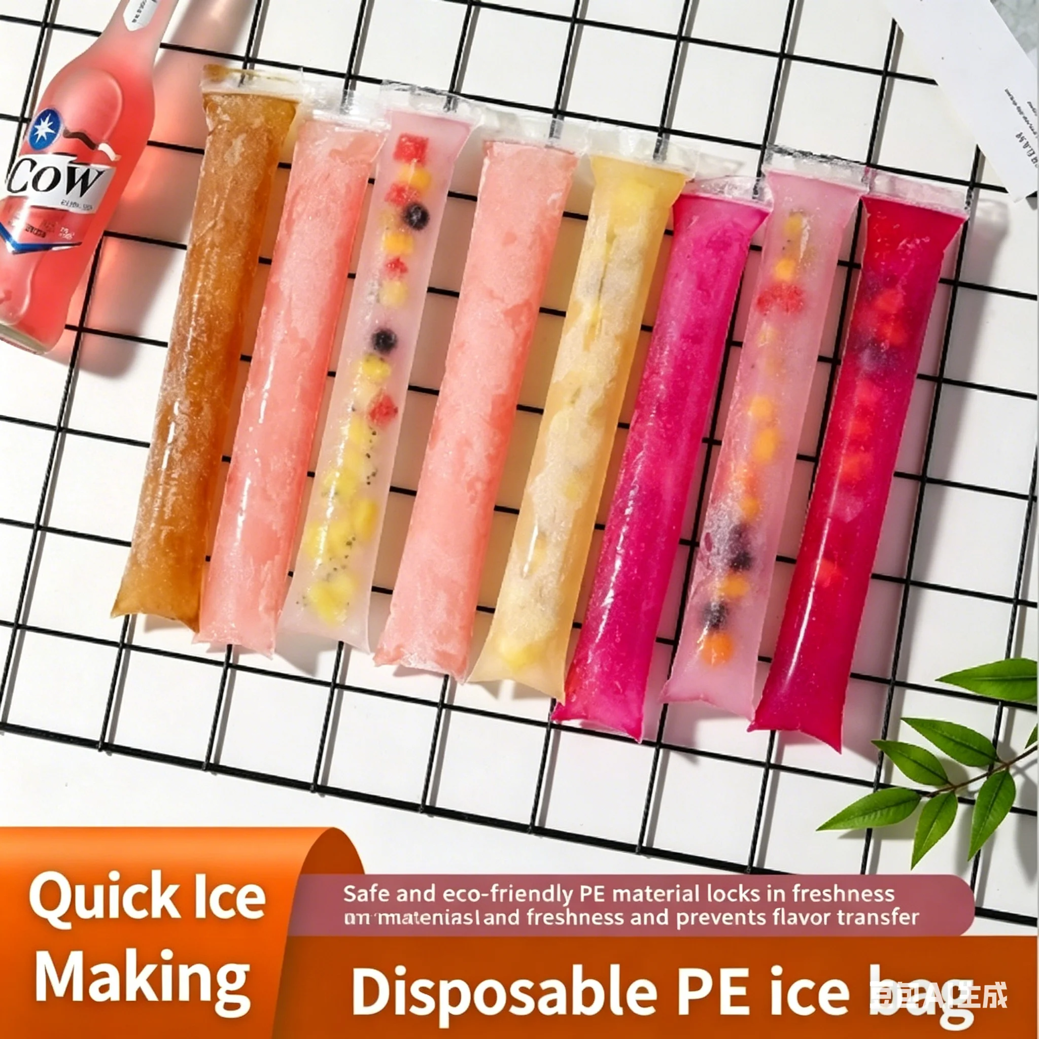 50/100pcs Storage bag Ice Cream Stick Molds and Zipper Sealed Disposable Bags Making Popsicles from Juice & Smoothie