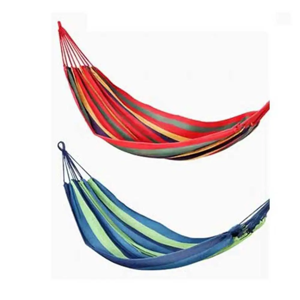 Leisure Bed Hanging Swing Stripe Hammock Hanging Chair Outdoor Hammock Camping Hammock Single Hanging Bed Sleeping Hammock