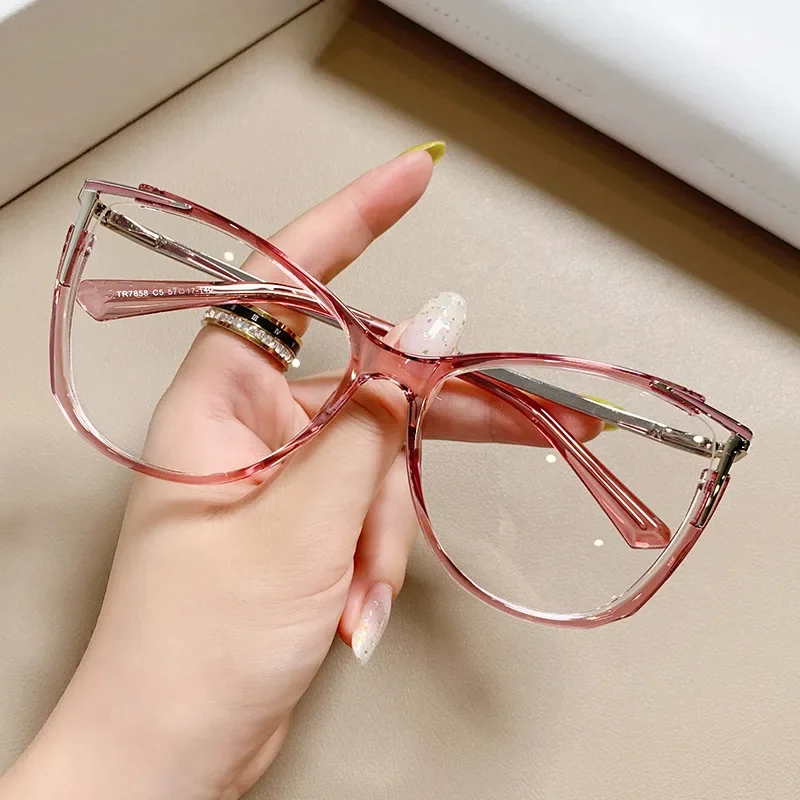 

Fashion Cat Eye Anti Blue Light Cat Eye Glasses Frame For Women TR90 High Quality Clear Lens Reading Trending Eyeglassses