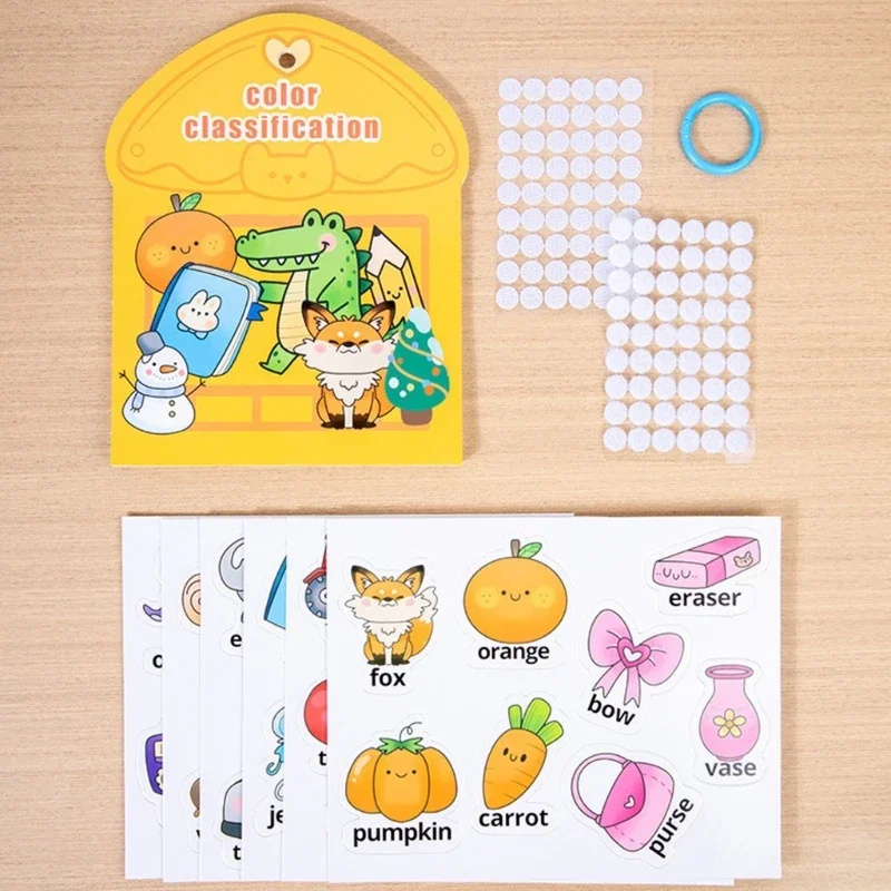 Livre d'autocollants en papier jouet pour enfants, expression créative développement cognitif 15UB