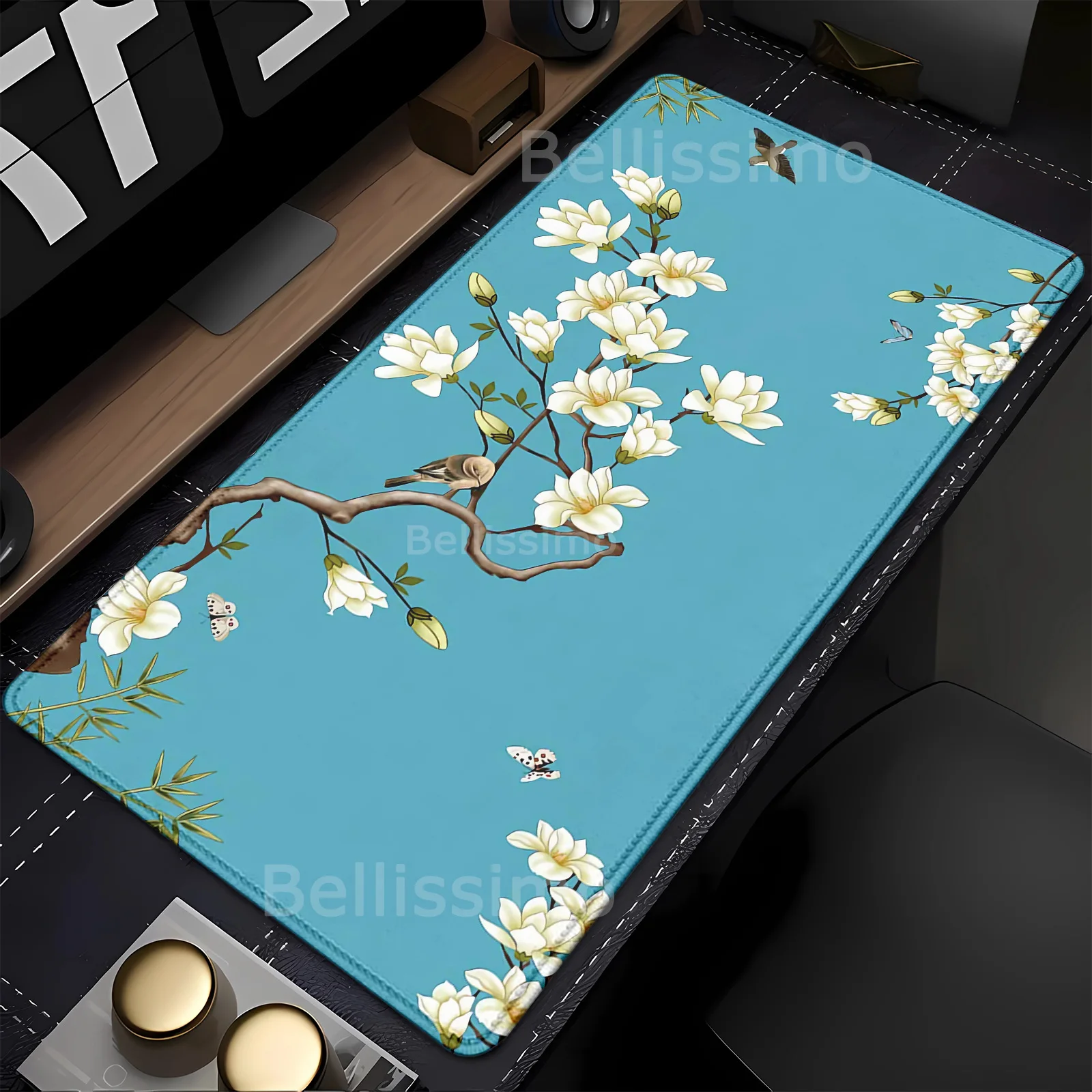 

Chinese style flower bird Mousepad Rubber XXL Cartoon Anime Gaming Mouse Pad Keyboard Desk Mat Accessories for PC Mouse Carpet