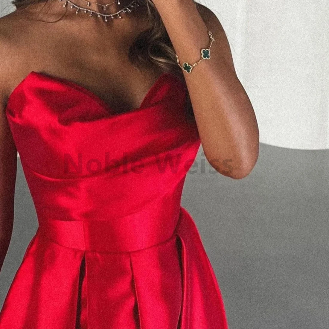 サテン恋人 A ラインイブニングドレスセクシーなウエディングドレスロングフォーマルパーティードレスカスタマイズ