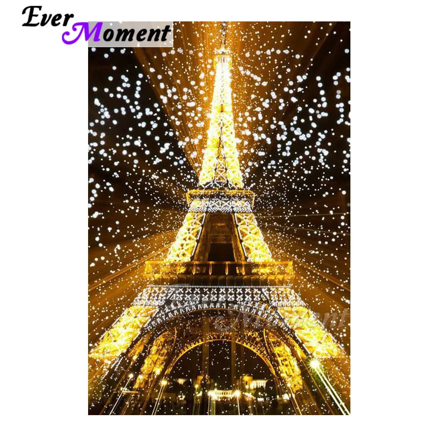 Ever Moment Diamond Painting 5D DIY Full Square Drill Light Tower Star Picture Of Rhinestone Diamond Embroidery Decor ASF1645