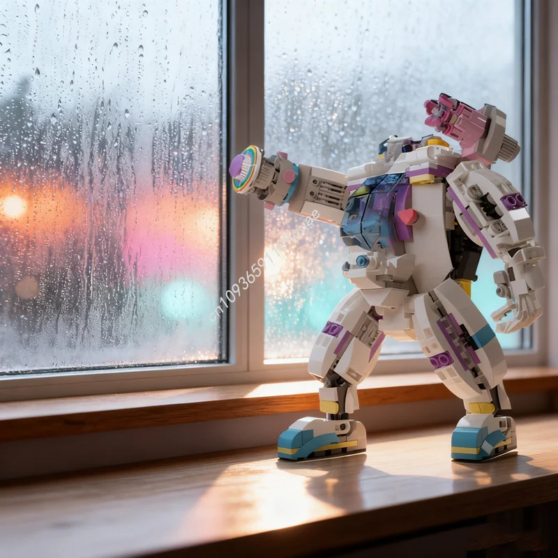 596ピース MOC ハートメルター Mk 2 レインボーベア メカモデル 組み立て式 クリスマスギフト ブロック おもちゃ 建築 DIYアイデア ブロック