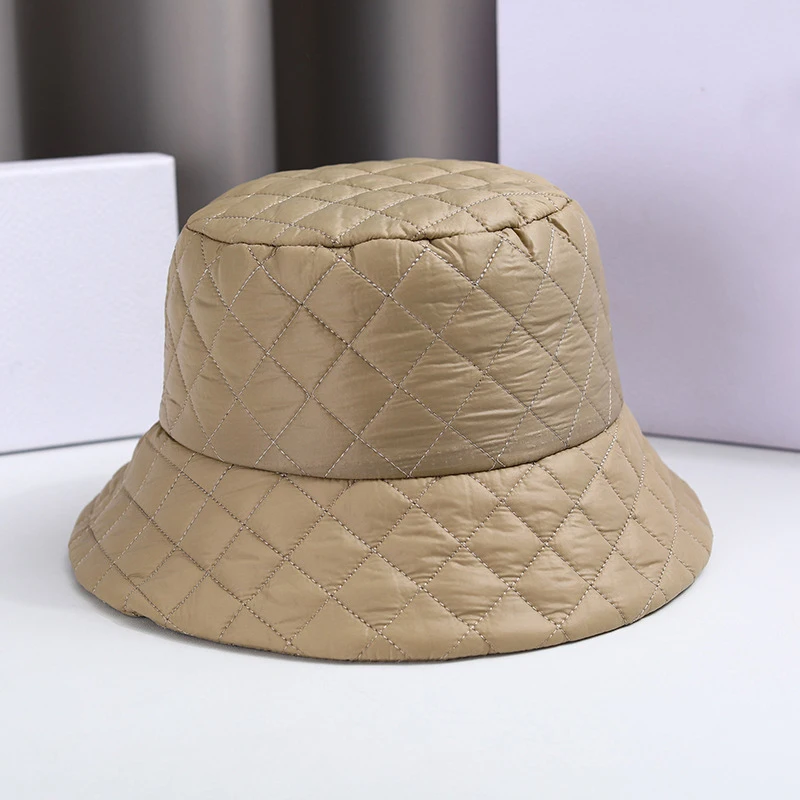 Sombrero de cubo negro para mujer, gorra de pescador de algodón ultraligera, Estilo Vintage a cuadros, ideal para exteriores, otoño e invierno,