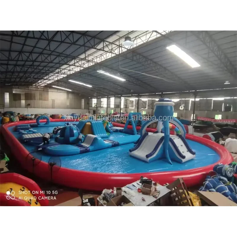 Unisex PVC Inflatable Castle for Kids Large Outdoor Water Park Pool Slide Octopus Jungle Bear Theme Beach Play Commercial Use