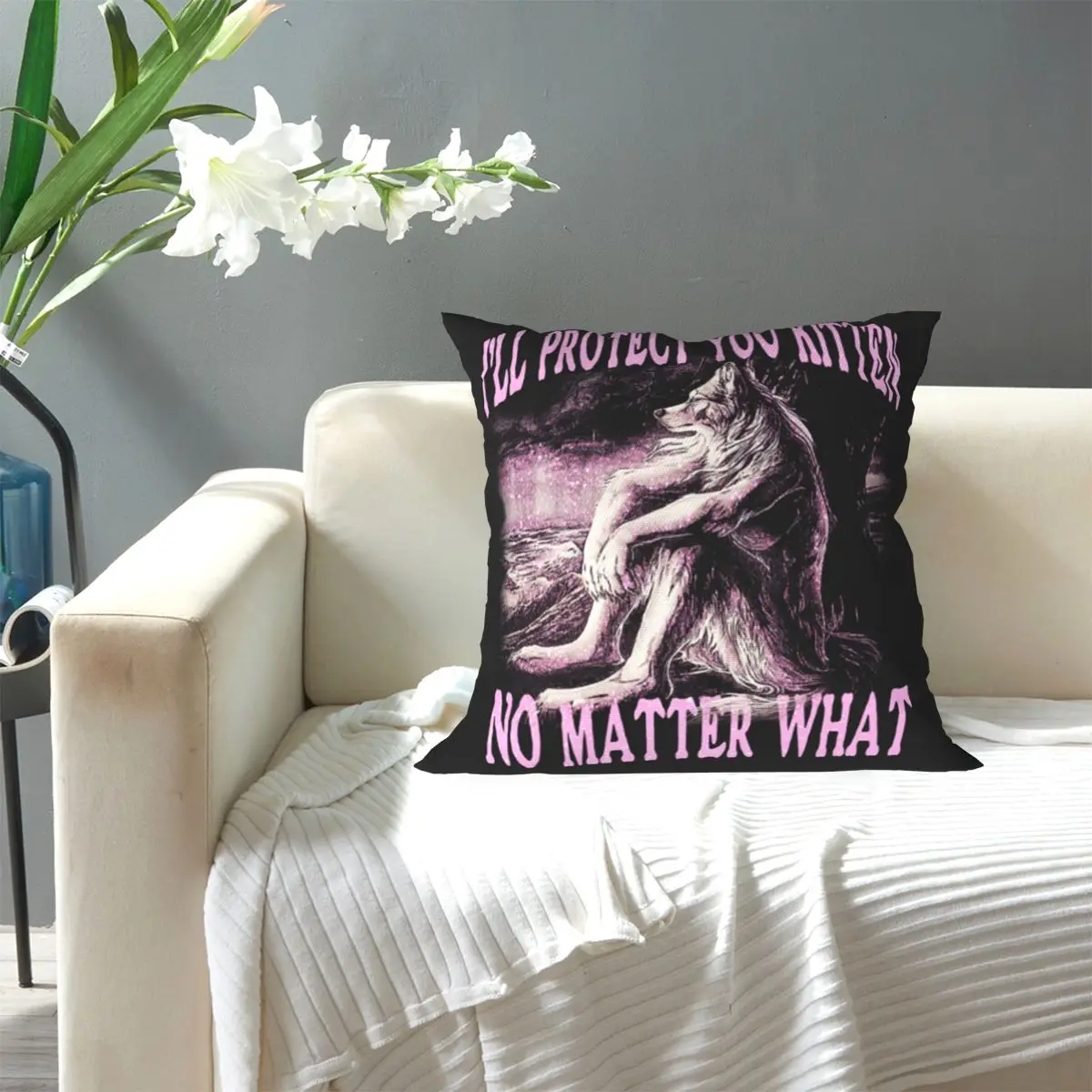 Wolf Ripping Alpha Wolf Werewolf Square Pillowcase Pillow Cover Cushion Zip Decorative Comfort Throw Pillow for Home Sofa