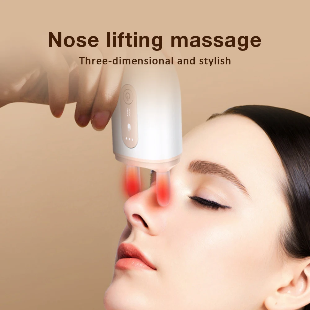 Electric Nose Lifting Massager Ultrasonic Pulse Infrared Nose Vibration Heating Nasal Scrape Massage Nose Dredge Meridians