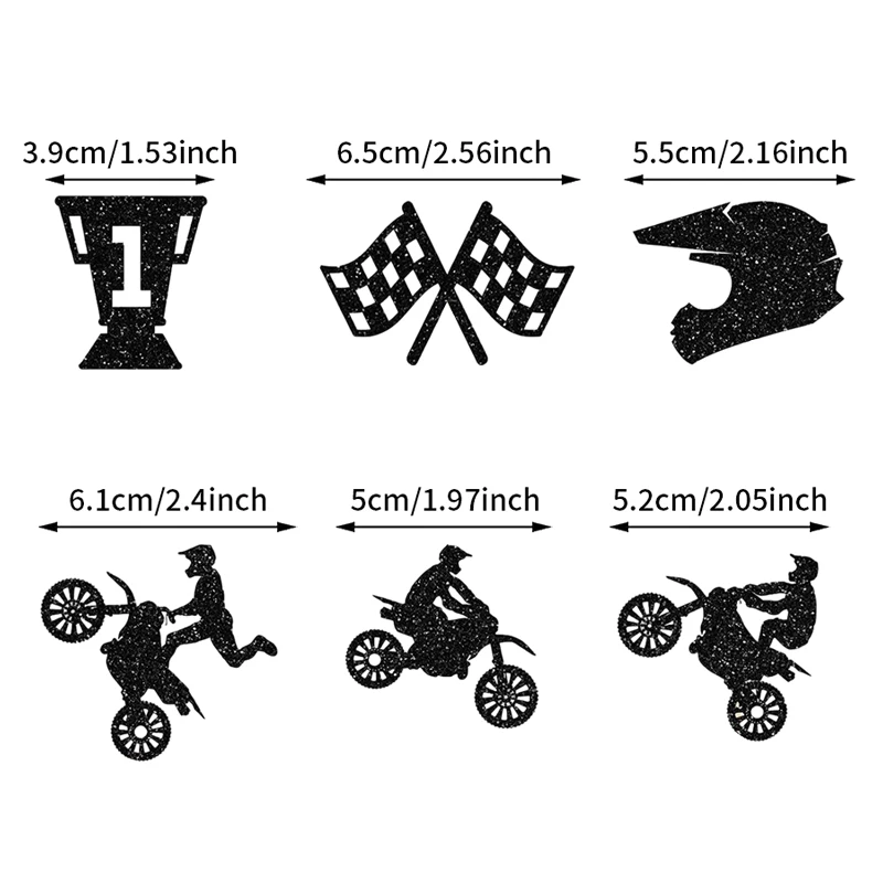 YOMDID 24 Stücke Glitter Motorrad Cupcake Topper Motorrad Kuchen Dekoration Motocross Dirt Bike Design Sport Party Supplies – Detail 4