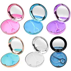 Étui de retenue portable avec miroir, boîtes de rangement, doublure en silicone