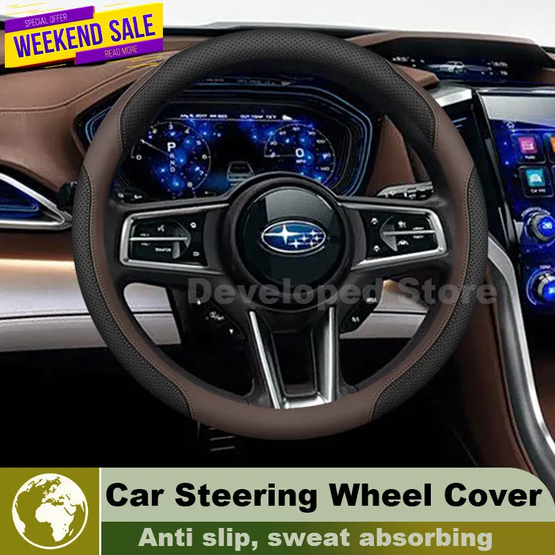 Leather Car Steering Wheel Cover For Subaru Ascent XV 2018-2026 Popular Style Auto Steering Wheel Interior Subaru XV Accessories