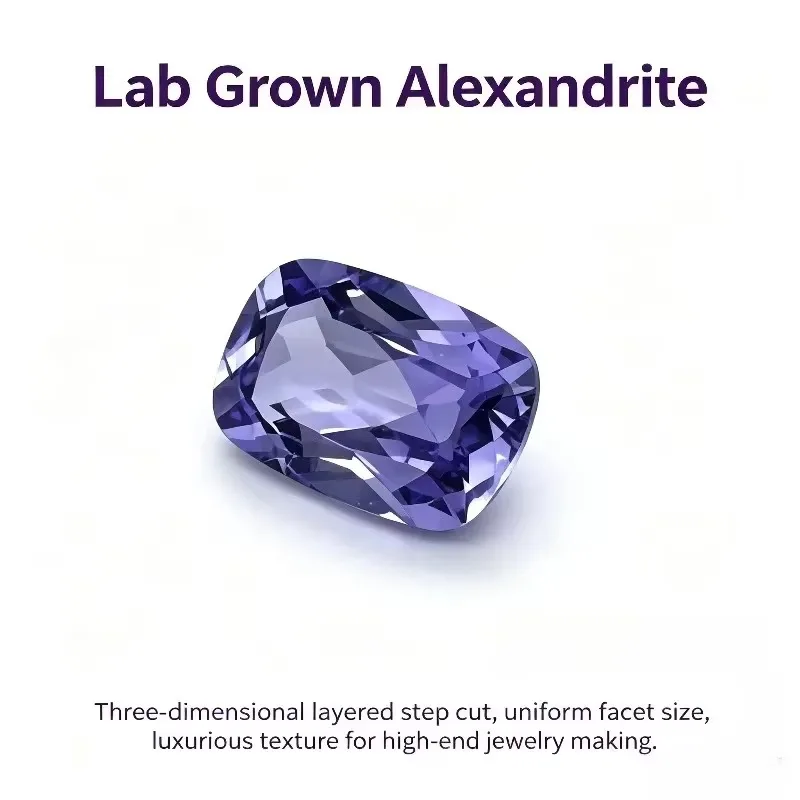 Lab Grown Alexandrite Cushion Cut Color Changing for Optional Certificate Free Shipping for Main Material for Jewelry Making
