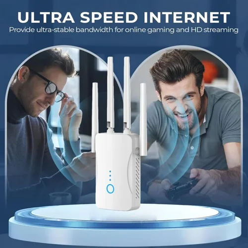 Imagen 2 del producto Repetidor WiFi de doble banda, extensor de señal inalámbrico de 1200Mbps, enrutador de 2,4G y 5GHz, amplificador de señal de largo alcance para el hogar