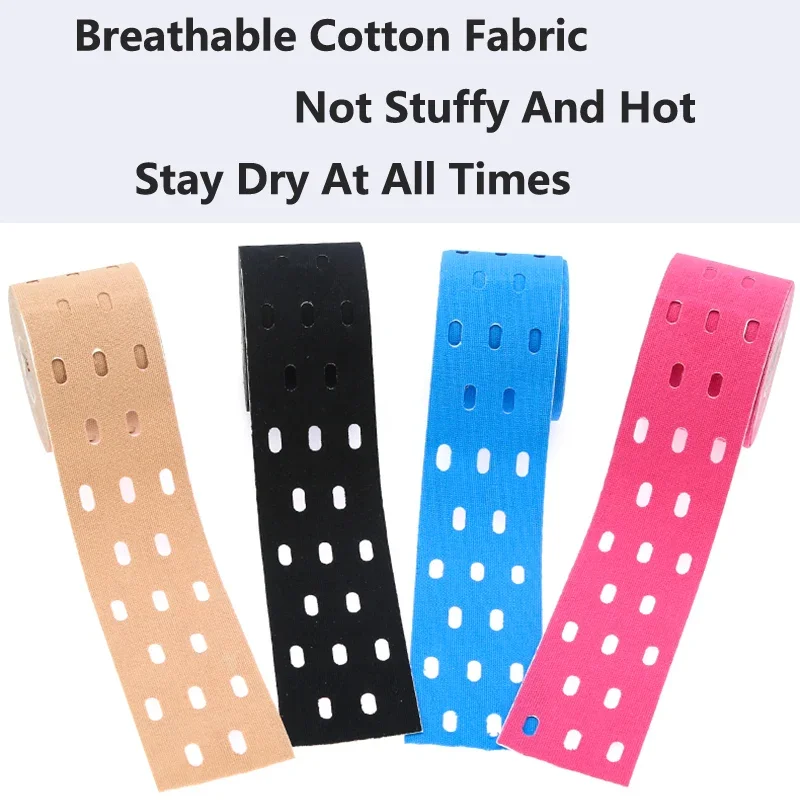 5cm Perforated Kinesiology Elastic Adhesive Tape Cotton Muscle Protection Athletes Breathable Gym Sports Glue Knee Protector