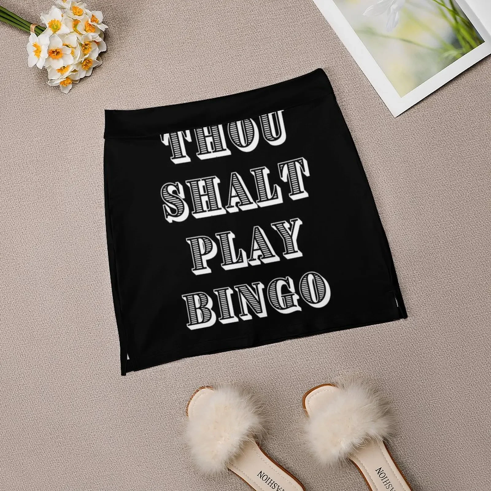 Thou Shalt Play Bingo Mini Saia Fairy Core midi saia para mulheres moda roupas coreanas