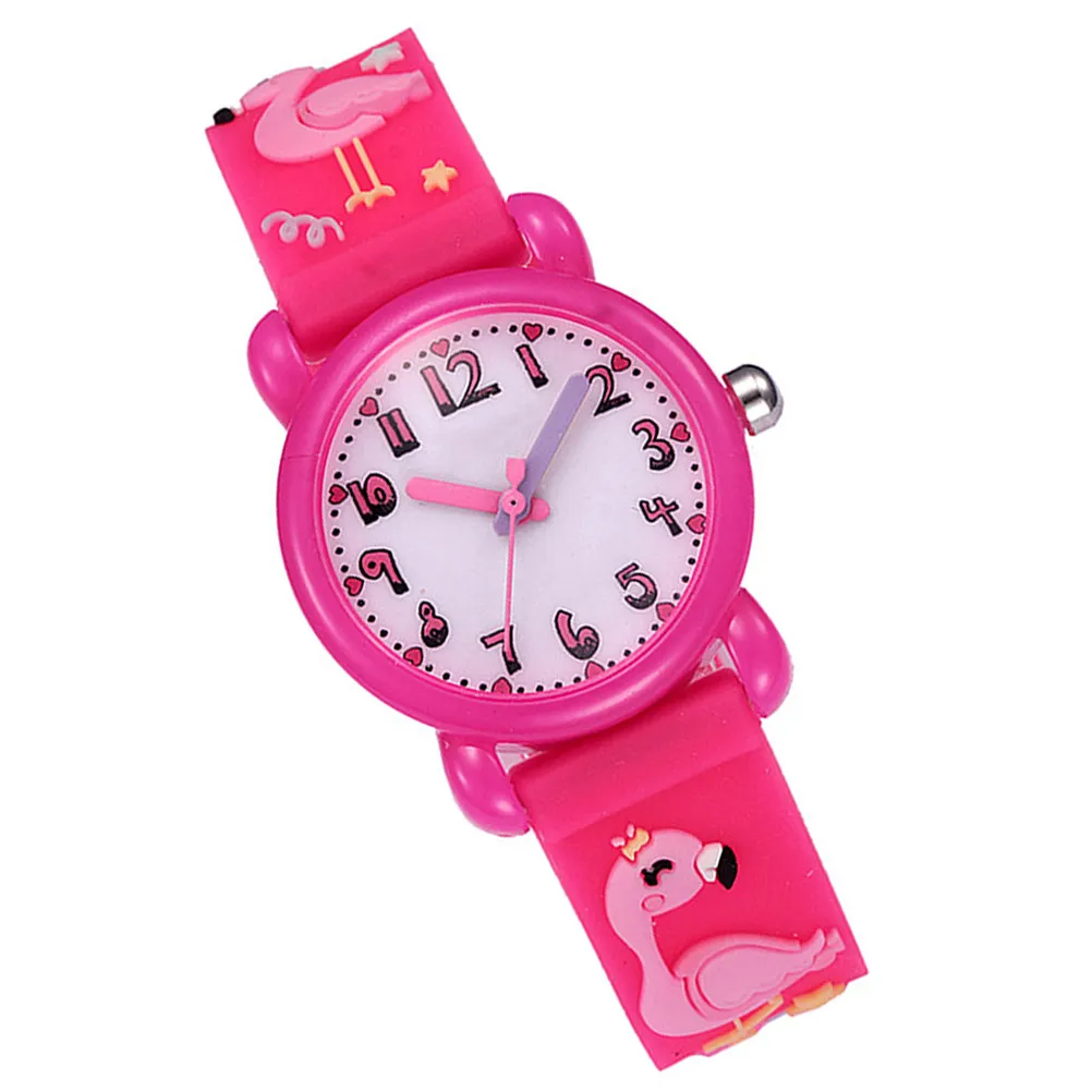 1Pcs Cartoon Watch Flamingo Pattern Waterproof 3D Creative Wristwatch Fashion Watch for