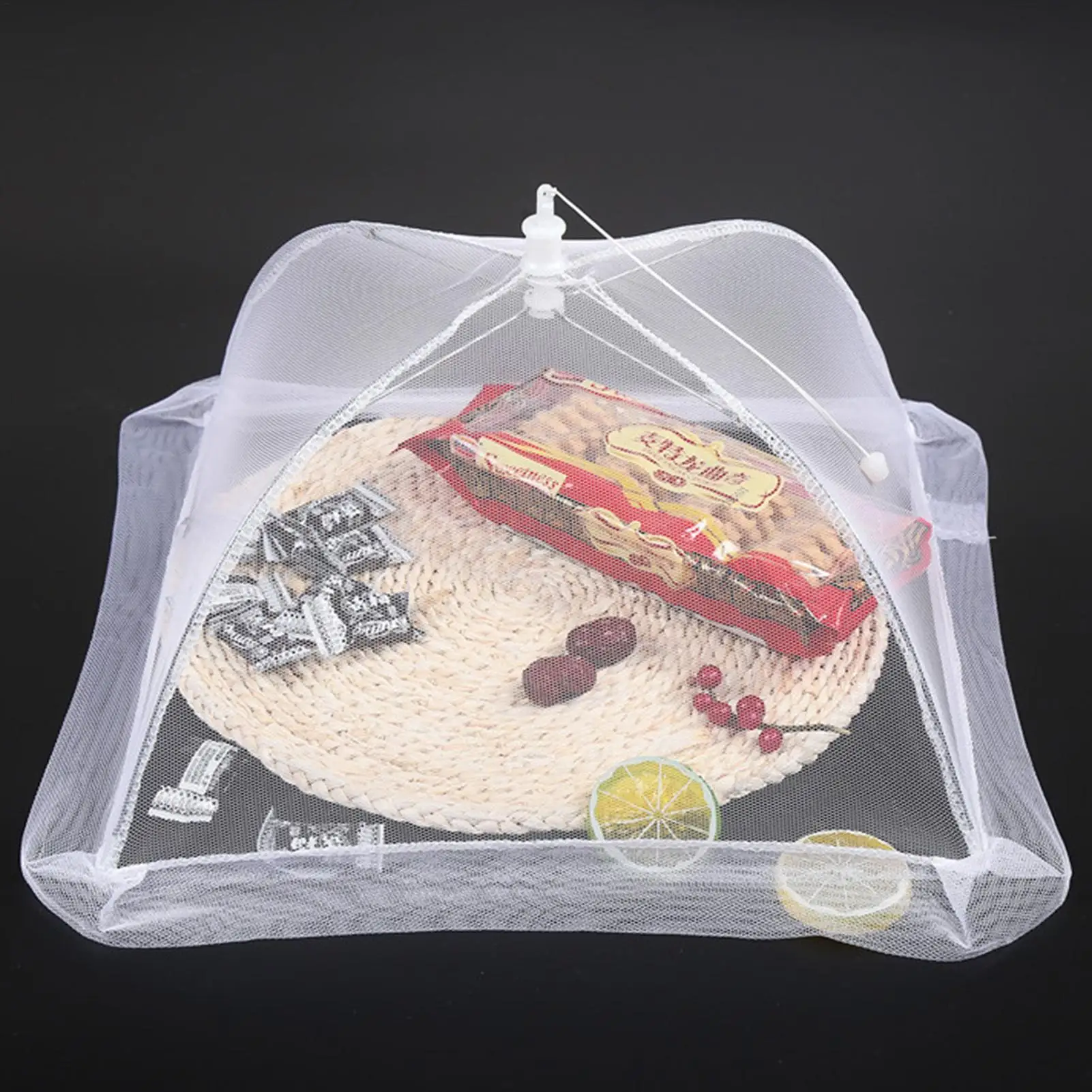 Kitchen Foldable Food Mesh Cover Anti-fly Umbrella Tent Cover Vegetable Fruit Breathable Insect-Proof Lid Food Protection Gadget