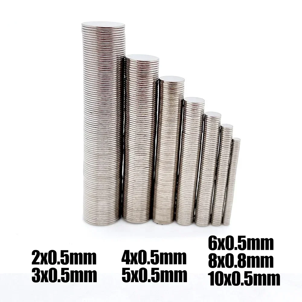 2x0.5mm Round Magnets Can Be Flexibly Used for Refrigerator Attachment, Office Document Fixing, and DIY Crafts – 8x0.6mm & 10x0.