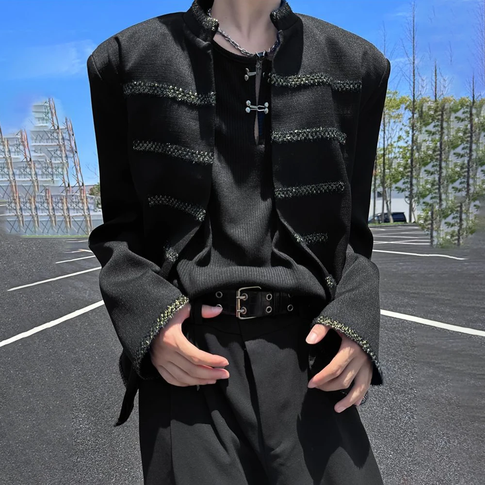 Mens Jacket Woven Casual Jacket Palace Style Fashion Streetwear Versatile Youth Campus Trend Long Sleeve Top Men'S Clothing 2024