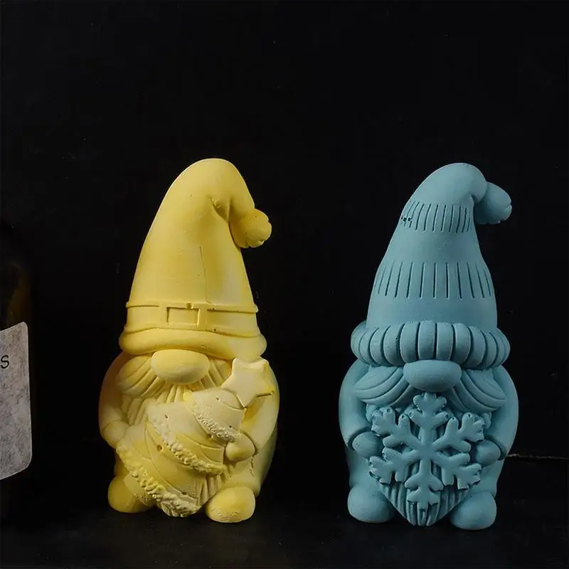 Moule 3D gnome de Noël sans visage, père Noël, silicone, bougies, plâtre nain fait à la main, résine de Regina, ciment, compte