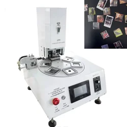 50*50mm square hot sale automatic pneumatic badge pin button maker photo magnet machine fridge magnet making machine