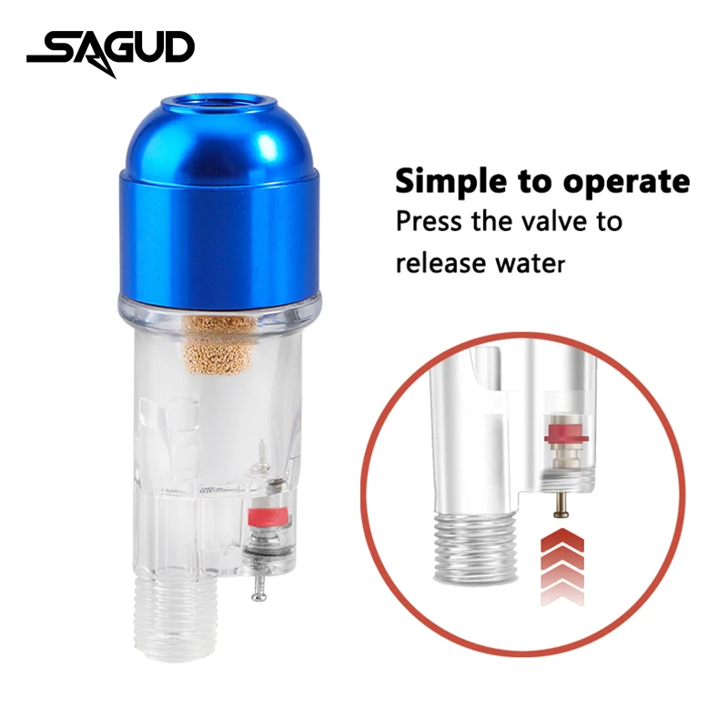 SAGUD – Mini filtre à Air en ligne pour aérographe et tuyaux, séparateur d'huile et d'eau avec filetage de 1/8 ", pour raccordement