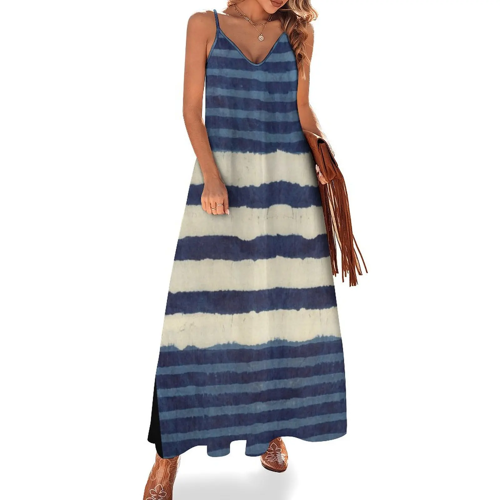 

Shibori - Japanese tie dyed fabrics Sleeveless Dress dress for women summer Evening dresses