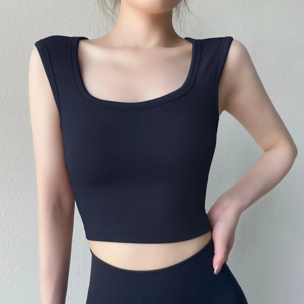 Sports Top Woman Gym 2025 Yoga Vest Sport Bra Women Outer Wearing Widened Shoulder Strap Chest Pad Running Fitness Clothes