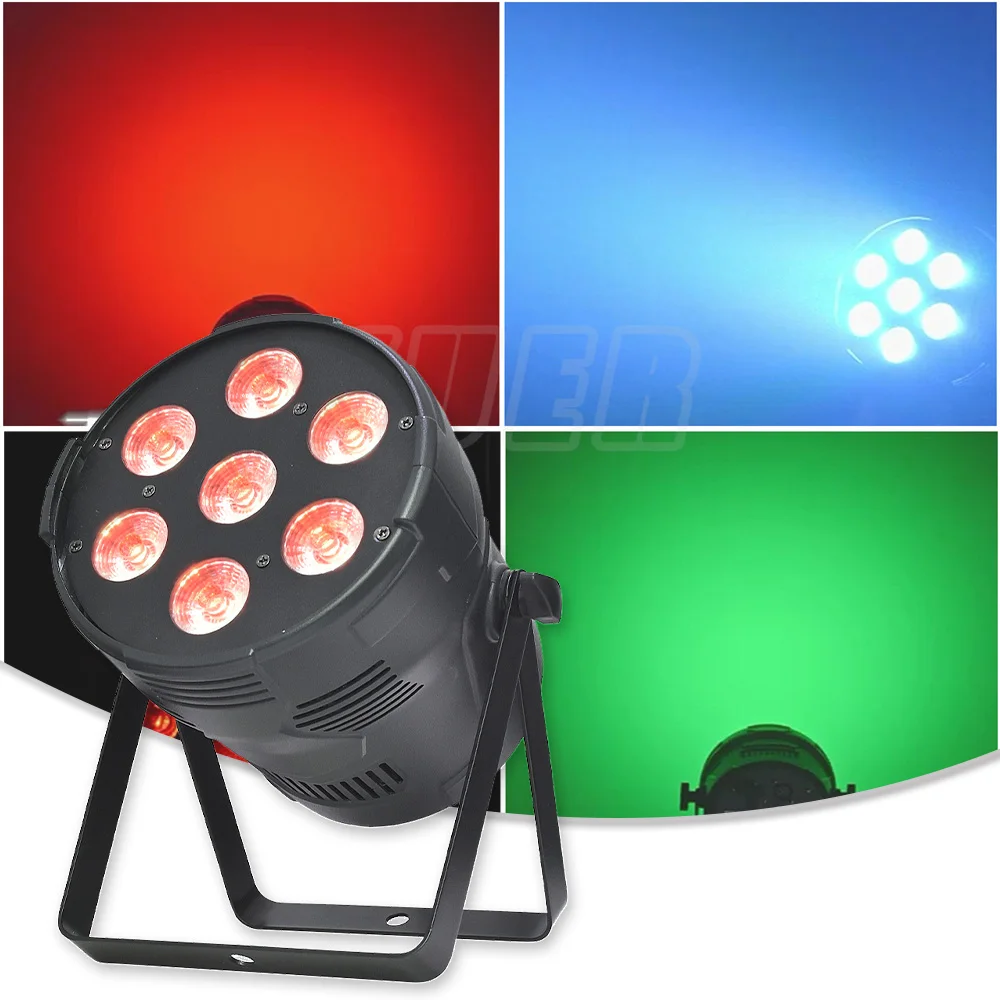 

RGBW 4IN1 LED Par 7X12W Professional Stage Lighting Color Mixing DMX Controller Disco DJ Party Dance Floor Club Wash Beam Par