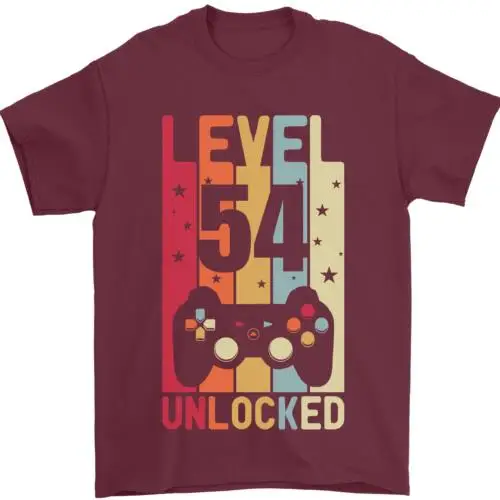 54th Birthday 54 Year Old Level Up Gamming Mens T-Shirt 100% Cotton