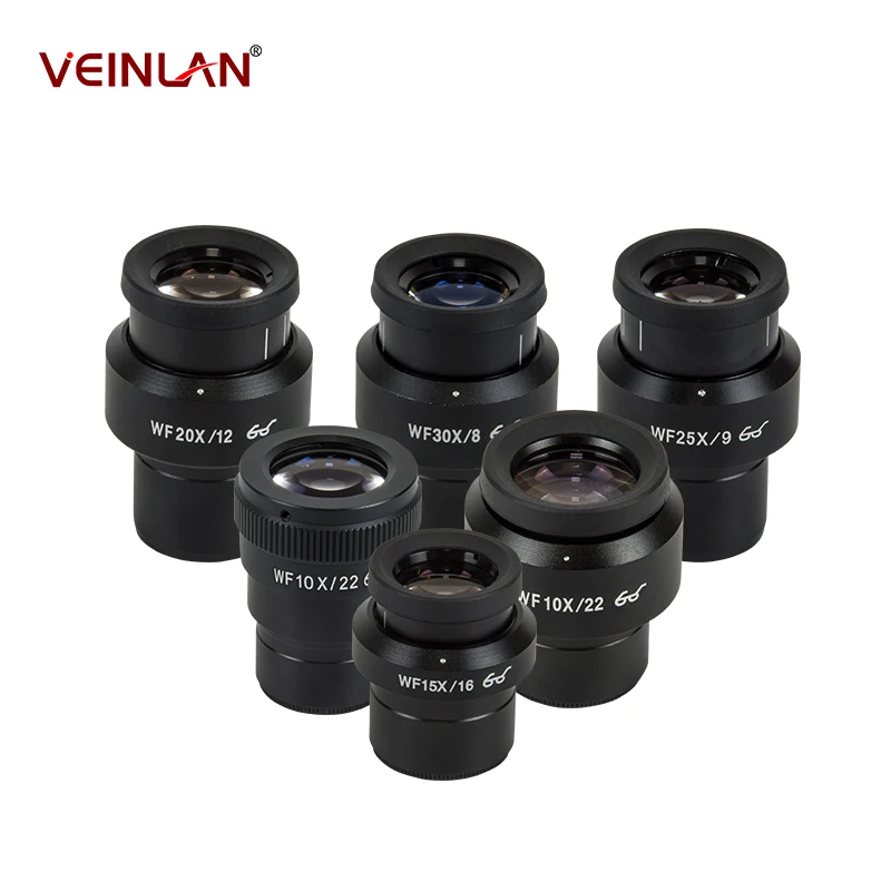 

The microscope features adjustable wide-angle eyepieces: WF10X, WF15X, WF20X, WF25X, WF30X, with an interface of 30 millimeters