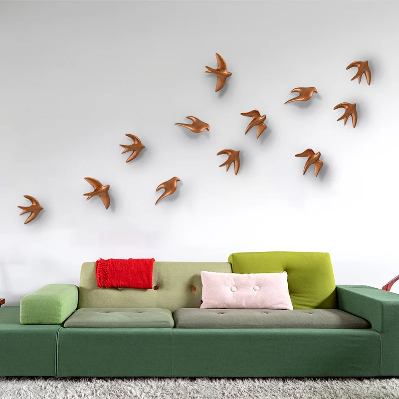 Simple Three-dimensional Wall Hanging, Simple Pendant, Background Wall Decoration, Resin Bird Wall Decoration, Creative Living R