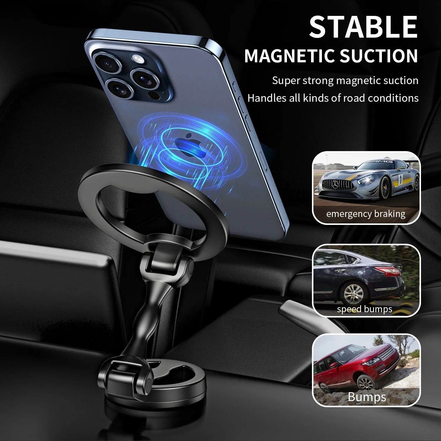 Strong Magnetic Car Phone Holder Mount Universal Zinc Alloy Phone Foldable Stand for Car Samsung Xiaomi IPhone Phone Accessories