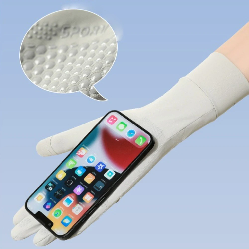 جديد شاشة تعمل باللمس قفازات الحرير الجليد الوجه إصبع قفازات واقية من الشمس مرنة للغاية تنفس المضادة للأشعة فوق البنفسجية ركوب القيادة قفازات الصيف