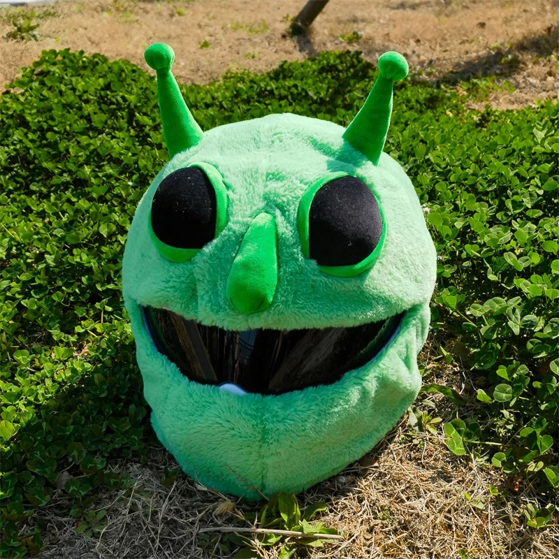 Helmet Protection Headgear Cover Cartoon Fluffy Plush Set For Motorcycle Full-Face Case For Outdoor Fun Personalized Helmets