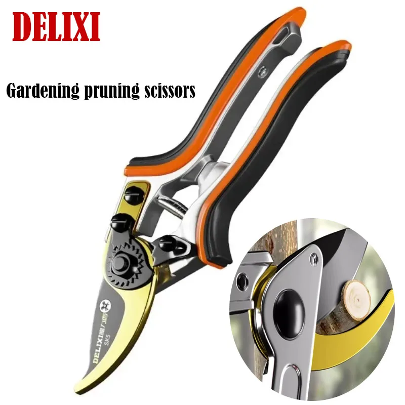 Three Gears Scissors To Pruning Trees Professional SK5 Alloy Steel Pruning Shears Camping Garden Strong Paramedic Accessories