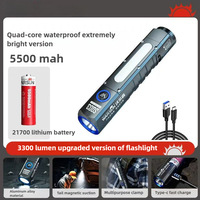 SQ03 Aluminum Alloy Waterproof Rechargeable Flashlight for Camping and Outdoor with Super Bright Magnet Handheld LED-High Lumens