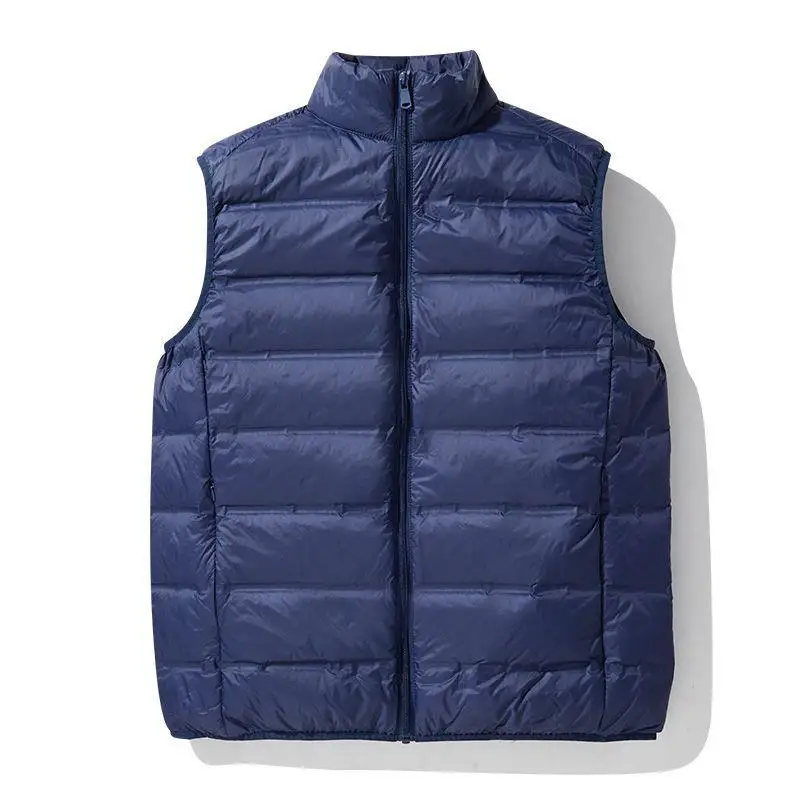 

Men's Lightweight Loose Casual Cotton down Vest Autumn Winter New Sle Inner Wear Warm Jaet Large Size Long Length