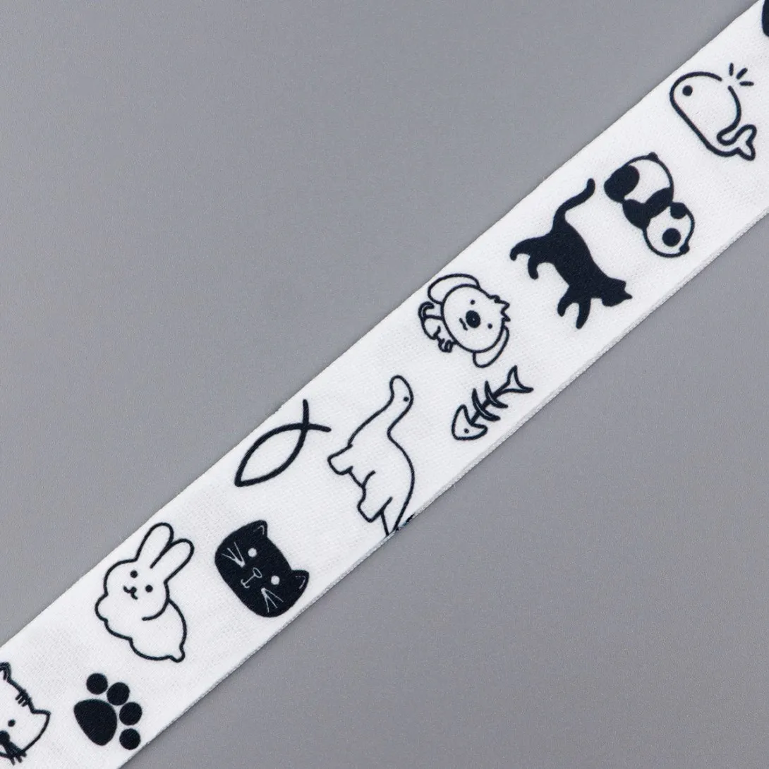 Cartoon Animals Lanyard For Keys ID Card Cover Pass Phone Straps Badge Holder Cat Rabbit Panda Neck Straps Phone Accessories