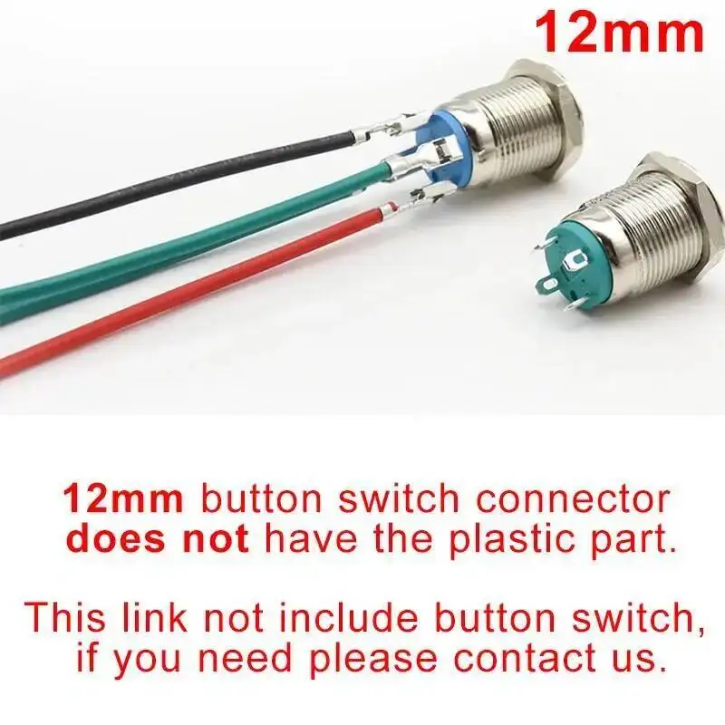 Connector With Wire For 16mm 19mm 22mm Metal Push Button Switch Reset Or Latching LED Lamp (Only Connector)