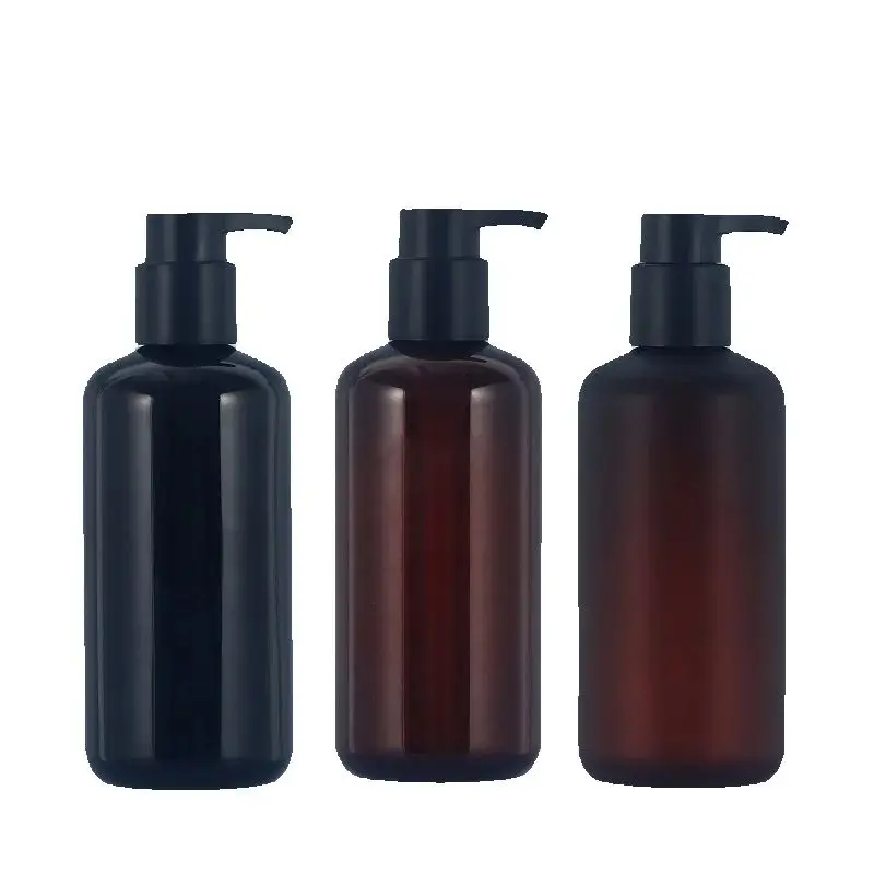 

12Pcs Refillable Bottle Matte Black Clear Brown Empty Plastic PET Cosmetic Packaging 500ml Hand Sanitizer Pump Lotion Bottles