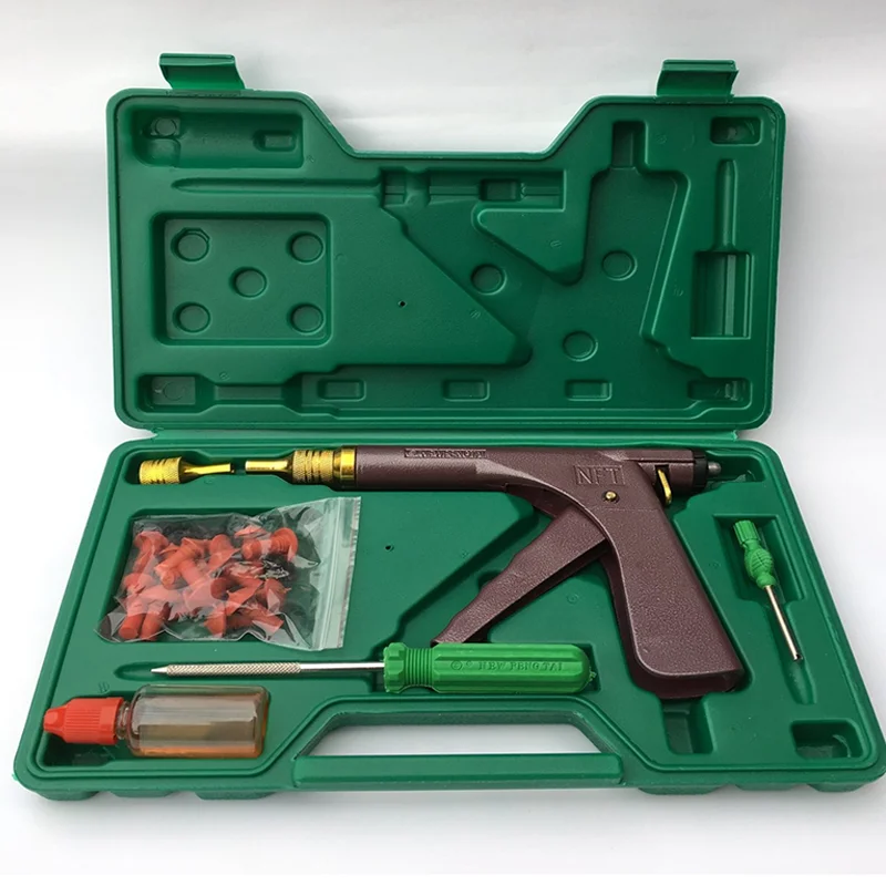 Car Bicycle Tubeless Tire Puncture Professional Repair Kit Rubber Mushroom Repair Nail Vacuum Gun Tire Air Leakage Blockage Kit