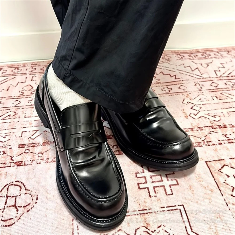 

Men's Water-Folded Leather Loafers Genuine Leathers Olid Color Breathable Slip-On Casual Shoes Designer Brand Comfort Shoes