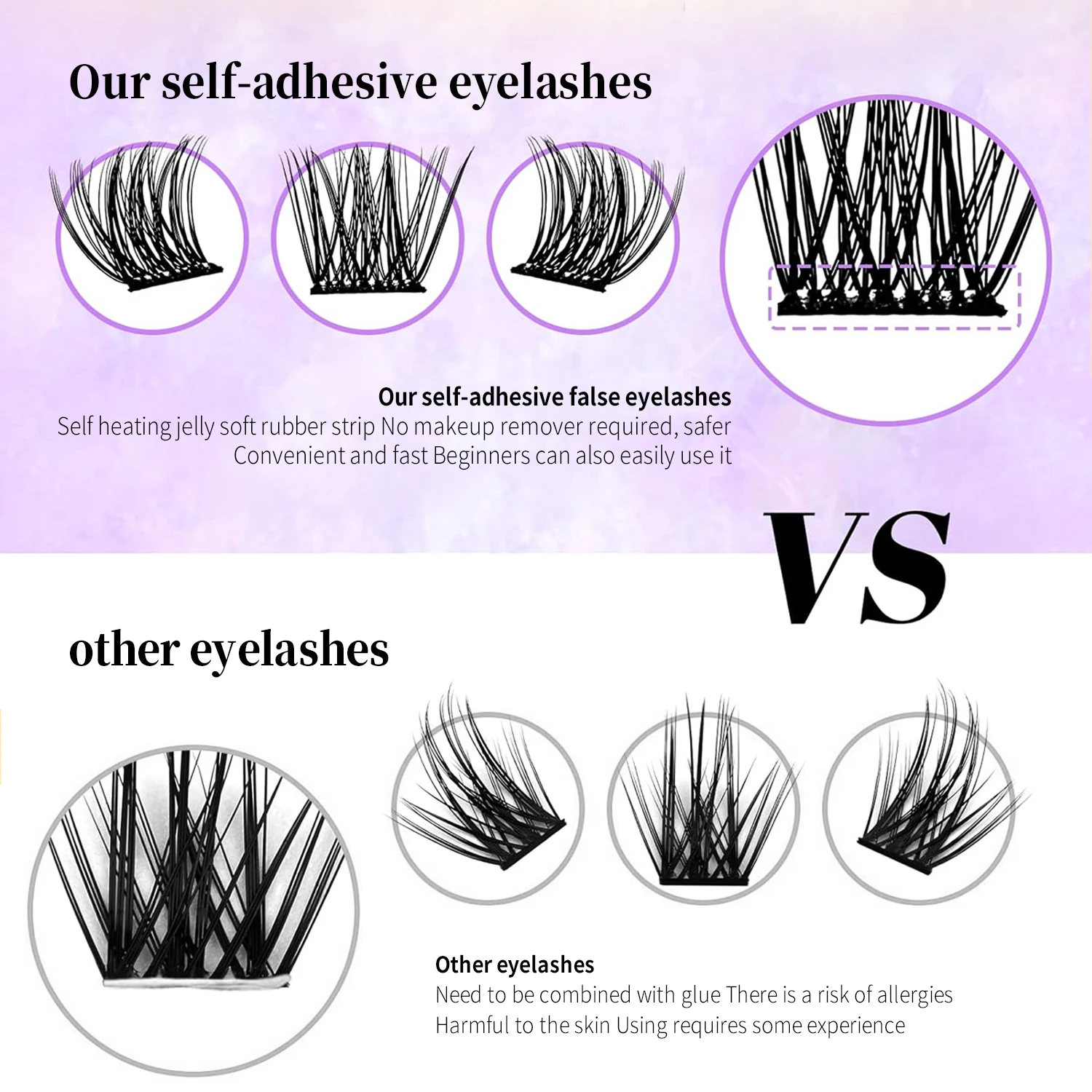 Self Adhesive False Eyelashes Artificial Strands Eyelashes Large Capacity Cluster Eyelash Book Korean Makeup Individual Lashes