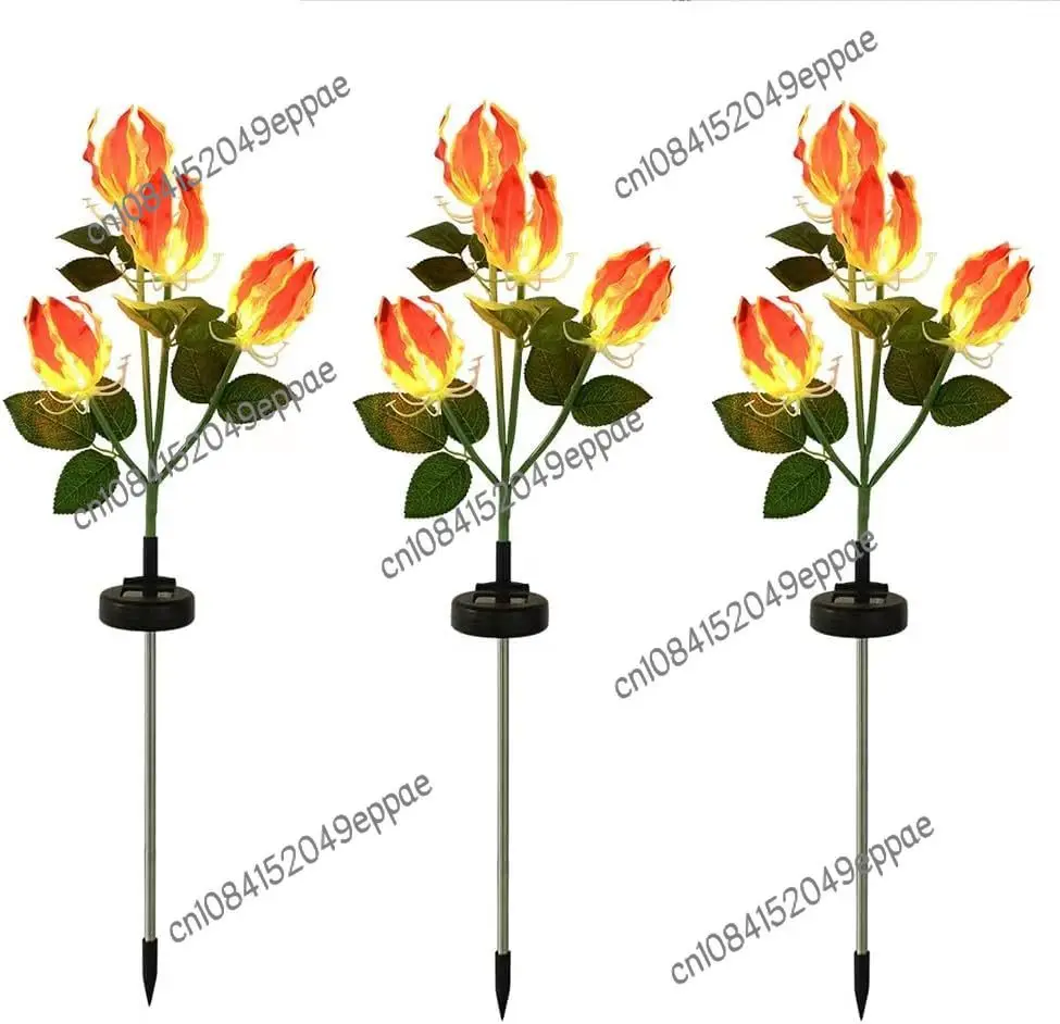 

3 Pack Solar Flame Lily Flower Lights Outdoor Solar Powered Stake Decorative Lights for Garden Lights