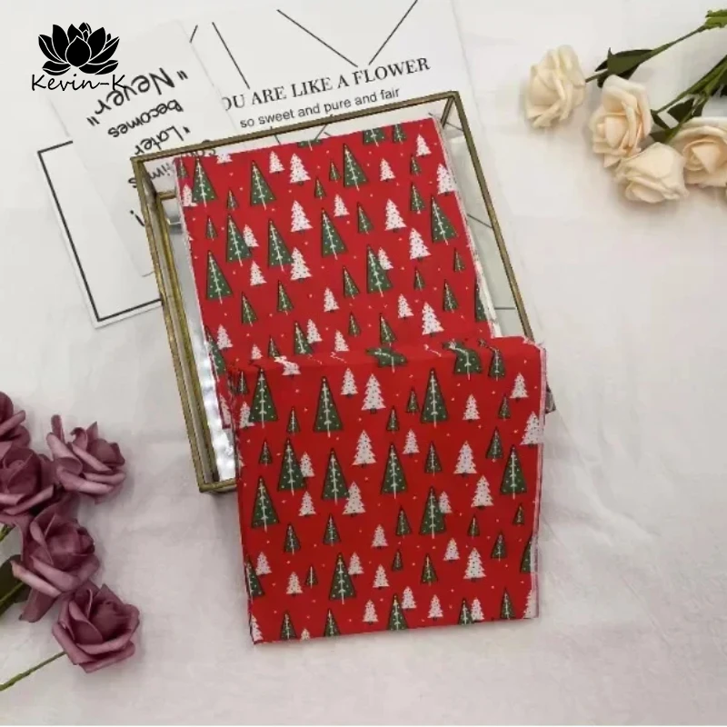 

40/60/80/100pcs Rapid Logistics Red Christmas Tree Square Paper Party Christmas Disposable Placemat Napkins Virgin Wood Pulp