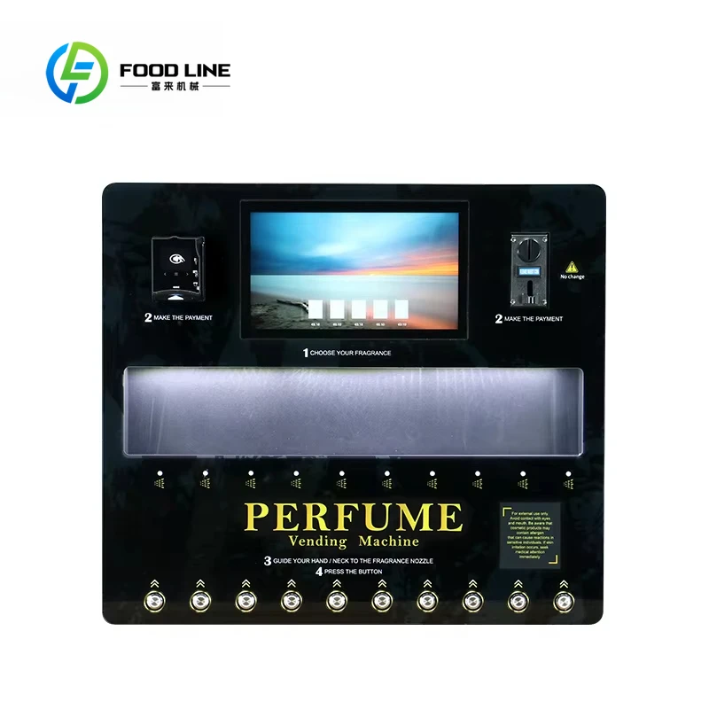 10 Spray Nozzle Custom Perfume Dispenser Vending Machine Smart Automatic Card Reader Cash Coin Acceptor Long Service Life